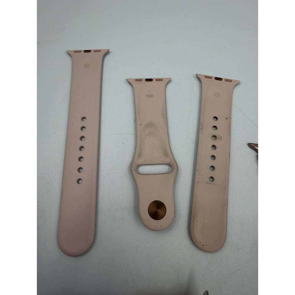Lot Of Apple Watch Bands, Variety, Rose Gold Steel, Scrunchie, & Plastic & LINKS - Picture 8 of 13